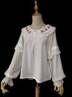 Chemisiers Sweet Lolita Infanta Lolita Top manches longues noeuds Bow Lolita Shirt Déguisements Halloween