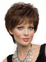 Cheveux courts perruques perruques de cheveux synthétiques féminines linier