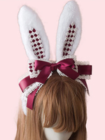 Cheveux Lolita Doux Fermoir Lapin Oreille Dentelle Arc Lolita Accessoire Cheveux Déguisements Halloween