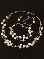 Chic Bijoux ensemble de mariage avec perles élégant Boucle d