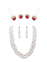 Chic Bijoux ensemble de mariage Collier argent de rhinestone ensemble de bijoux de mariage