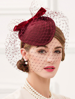 Chic Cosplay Chapeau chapeau bordeaux en laine Flapper de Toussaint Déguisements Halloween