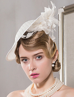 Chic Cosplay Chapeau chapeau ivoire en lin Flapper de Toussaint Déguisements Halloween