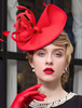 Chic Cosplay Chapeau chapeau rouge en satin de film chapeau de Carnaval Déguisements Halloween
