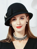 Chic Cosplay Chapeau pour femme en laine noir de fête chapeau Déguisements Halloween