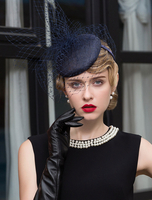 Chic Cosplay Chapeau pour femme en lin bleu foncé de Carnaval de film chapeau Déguisements Halloween