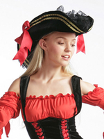 Chic Cosplay Chapeau pour femme en viscose noir d