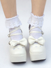 Chic Lolita Chaussures blanc avec noeud à talons épaisstreet style Déguisements Halloween