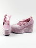 Chic Lolita Chaussures en velours Saumon Rose unicolore avec lacets à talons géométriquesquotidien Déguisements Halloween