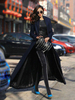 Chic manteau femme unicolore jupe parapluie manteau longue