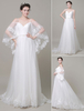 Chic robe de mariage ivoire a-ligne en dentelle fendu encolure en coeur avec traîne Milanoo