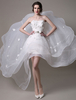 Chic Robe mariage A-ligne en organza ivoire noeud Bustier Avec traîne Milanoo