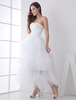 Chic robe mariage A-ligne en satin blanc multicouche