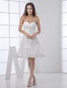 Chic robe mariage A-ligne en taffetas blanc plissé encolure en coeur mini
