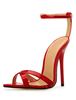 Chic sandales à talons aigus en Synthétique verni unicolore ruban aux chevilles