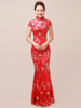 chinois Costume Pourpre en mélangé de coton de bal en coton mélangé Robe fourreau Déguisements Halloween