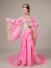 Chinois Costume Rose Femme Cosplay Hanfu Toussaint En Chiffon Manteaux Ensemble Déguisements Halloween