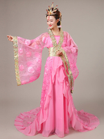 Chinois Costume Rose Femme Cosplay Hanfu Toussaint En Chiffon Manteaux Ensemble Déguisements Halloween