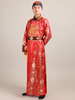 Chinois Costume Rouge En Rayonne De Toussaint En Brocart Robe Ensemble