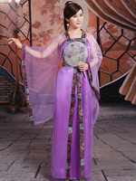 Chinois Costume Violet De Toussaint En Tulle Manteaux Ensemble Déguisements Halloween