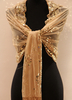 Châle de mariage mariée Polyester Satin franges or