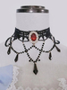 Chocker Gothique Accessoires Lolita Steampunk Dentelle Noire Métal Divers