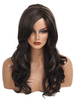 Chocolate 2021 Cheveux Perruques Femmes Highlighting Long Curly Synthétique Perruques Avec Side Frange Balayés
