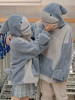 Ciel clair Bleu Lolita Manteaux Couleur Bloc Top Polyester Hiver Lolita Shark Outwears