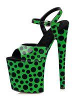 Ciel talons hauts sandales sexy PVC vert supérieur bout ouvert PVC sexy talons aiguilles hauts