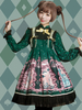 Classci Robe Lolita OP Robe Neverland Opéra Neverland avec Imprimé de Chat et Imprimé Chat Déguisements Halloween