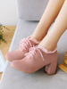 Classic Lolita Footwear Ruffles Suede Chunky Heel Lolita Shoes Déguisements Halloween