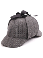Classic Sherlock Hat Light Brown Color Block Costume de Déguisements Halloween Costume pour femmes Déguisements Halloween
