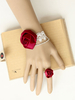 Classique Lolita Bracelet Set dentelle deux tons Roses Lolita blanc Bracelet avec anneau Déguisements Halloween