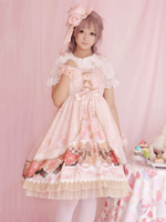 Classique Lolita JSK Robe à Bretelle Imprimé échecs d