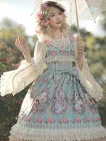 Classique Lolita JSK Robe Infanta Violet Manches Courtes Noeuds Lolita Jumper Jupes Déguisements Halloween