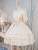 Classique Lolita OP Robe Aube Et Lune Dentelle Volants Plissée Léger Abricot Chiffon Lolita Une Pièce Robe Déguisements Halloween