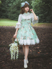 Classique Lolita OP Robe Fleur Mélodie Noeud Plissé Lolita Robe Une Pièce Déguisements Halloween