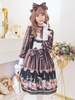 Classique Lolita OP Robe Imprimée Bow Dentelle Bordure Noire Lolita Robe Une Pièce Déguisements Halloween
