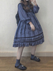 Classique Lolita OP Robe Marionnette Ours En Coton Coton Encre Bleu Lolita Robe Une Pièce Déguisements Halloween