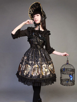 Classique Lolita Robe JSK Neverland Chant De Sirène Imprimé Dentelle À Volants Bow Lolita Jumper Jupe Déguisements Halloween