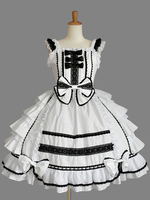 Classique Lolita Robe Volants JSK Blanc Lolita Jumper Jupes Déguisements Halloween