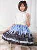 Classique Lolita SK Jupe Lolita Bleue Imprimée Dentelle Déguisements Halloween