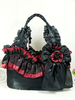 Classique Lolita Torte Bag Bow Ruffle Flower Deux tons Black Lolita Sac à main Déguisements Halloween