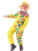 Clown Carnaval Cirque Costume Jaune Unisexe Combinaison Chapeau Ensemble Halloween Déguisement Costumes