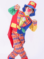 Clown Carnaval Cirque Costume Rouge Unisexe Pantalon Chemise Ensemble Halloween Déguisement Costumes