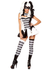 Clown Déguisements Halloween costumes damier bicolore robe de conte de fées pour les femmes Déguisements Halloween