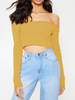 Clubwear Tops Sexy Sur Lépaule Manches Longues Dos Nu