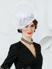 coffure/chapeau rétro blanche chapeau pour adultes en fibre polyester en voile de fête de fêtes Accessoire Déguisements Halloween