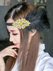 coffure/chapeau rétro Charleston RobeRenaissance rétro color-block de Toussaint Performance de plume Coiffure noire pour adultes pour femme Déguisements Halloween