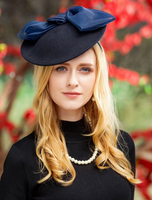 coffure/chapeau rétro de cosplay bleu foncée chapeau pour adultes en laine en laine de fête de fêtes Accessoire Déguisements Halloween